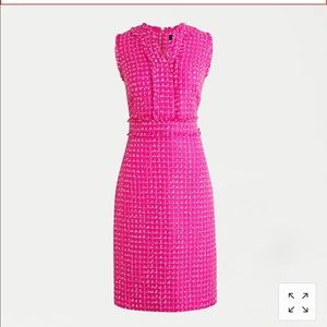 J Crew V-neck Tweed Sheath Dress Pink Size 16